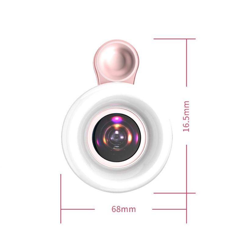 Selfie Light Macro Lens for Mobile Beauty Makeup - Pink