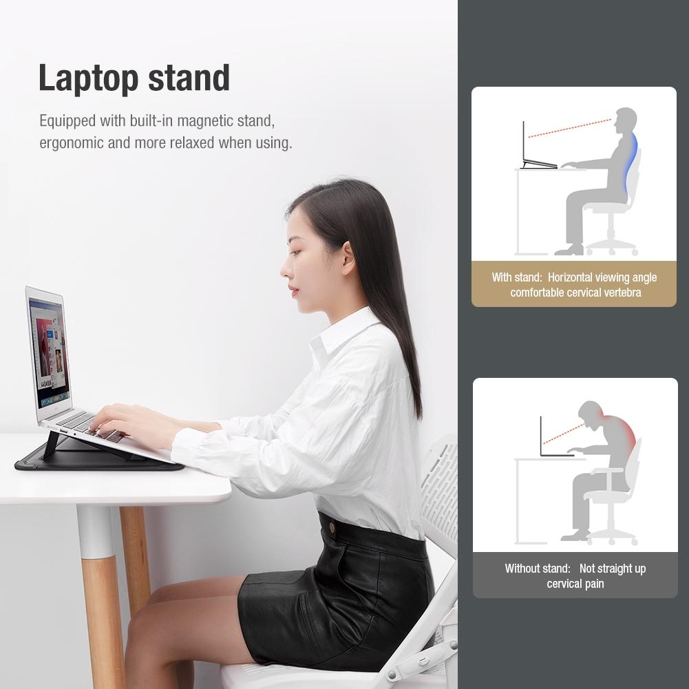 14.0 Inch Water Wave Texture Laptop Sleeve - Versatile Design - Black