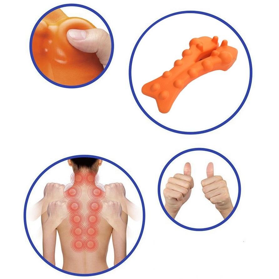 Orange Shiatsu Lumbar Massager Soothing Spine Cushion