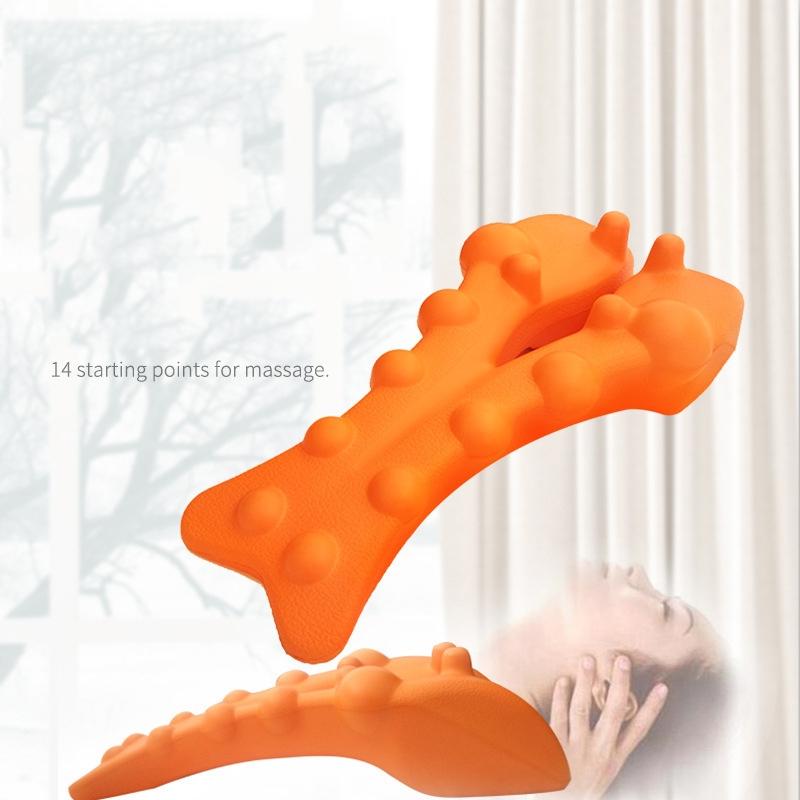Orange Shiatsu Lumbar Massager Soothing Spine Cushion