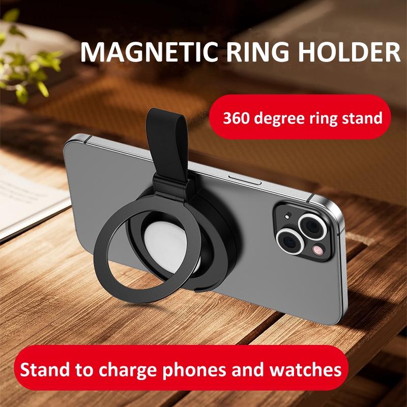 3 In 1 Magnetic Wireless Charger With Phone Ring Black