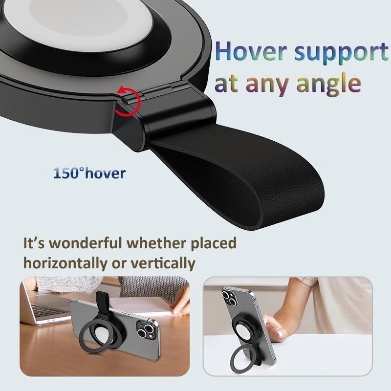 3 In 1 Magnetic Wireless Charger With Phone Ring Black