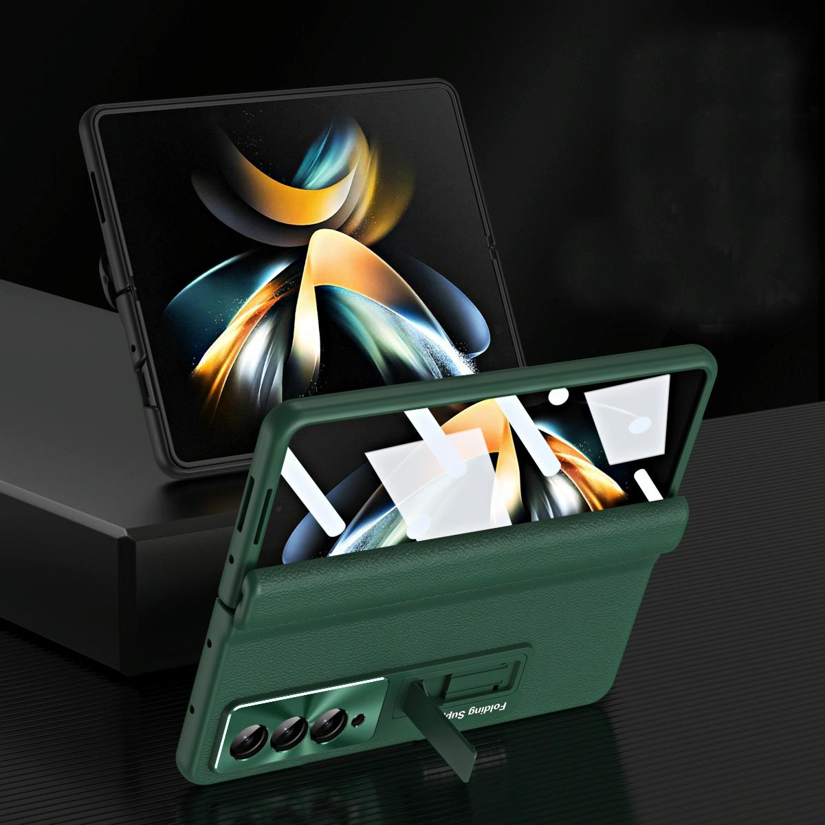 For Samsung Galaxy Z Fold4 5G Foldable Full Body Case - 360 Degree Folding - Coffee