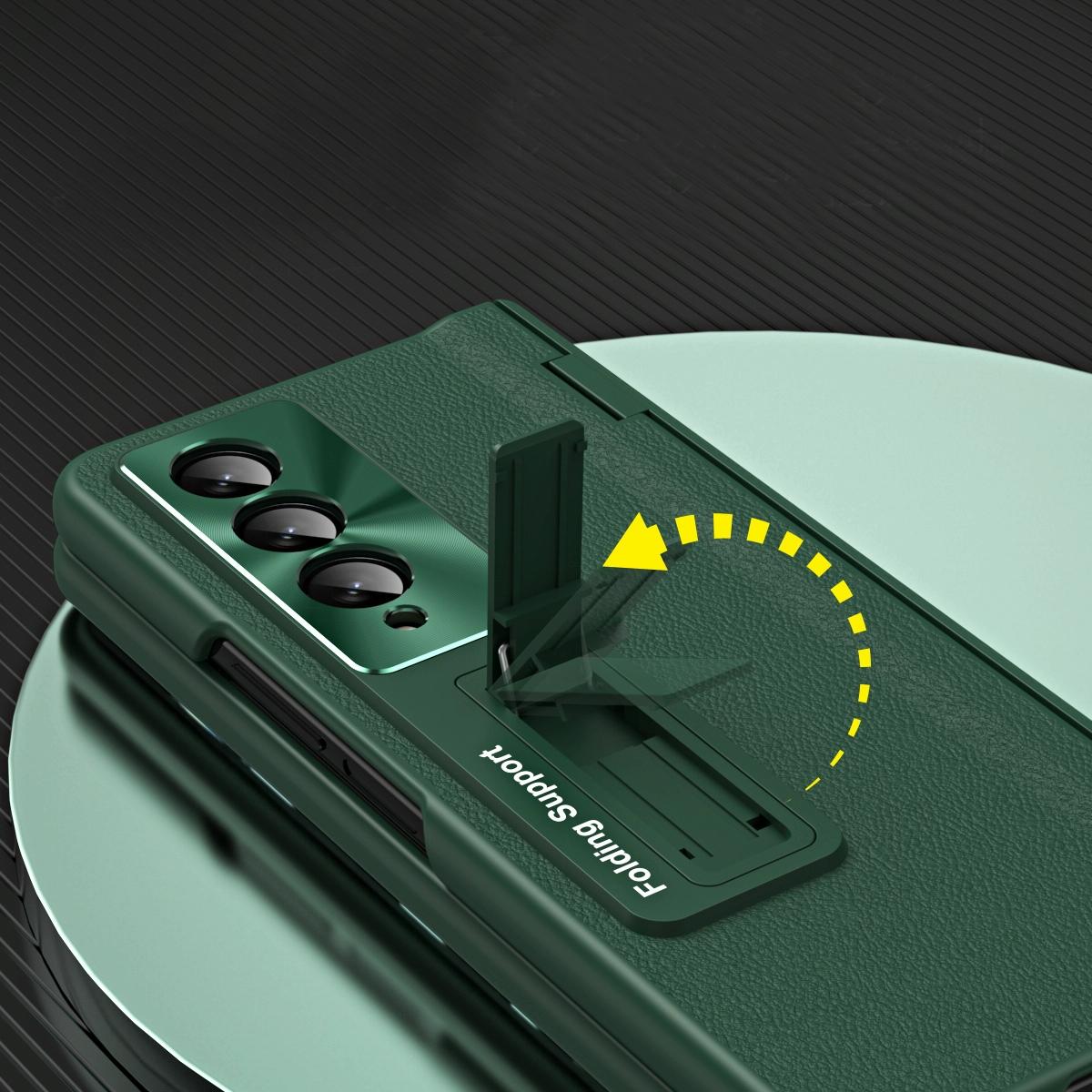 For Samsung Galaxy Z Fold4 5G Foldable Full Body Case - 360 Degree Folding - Coffee