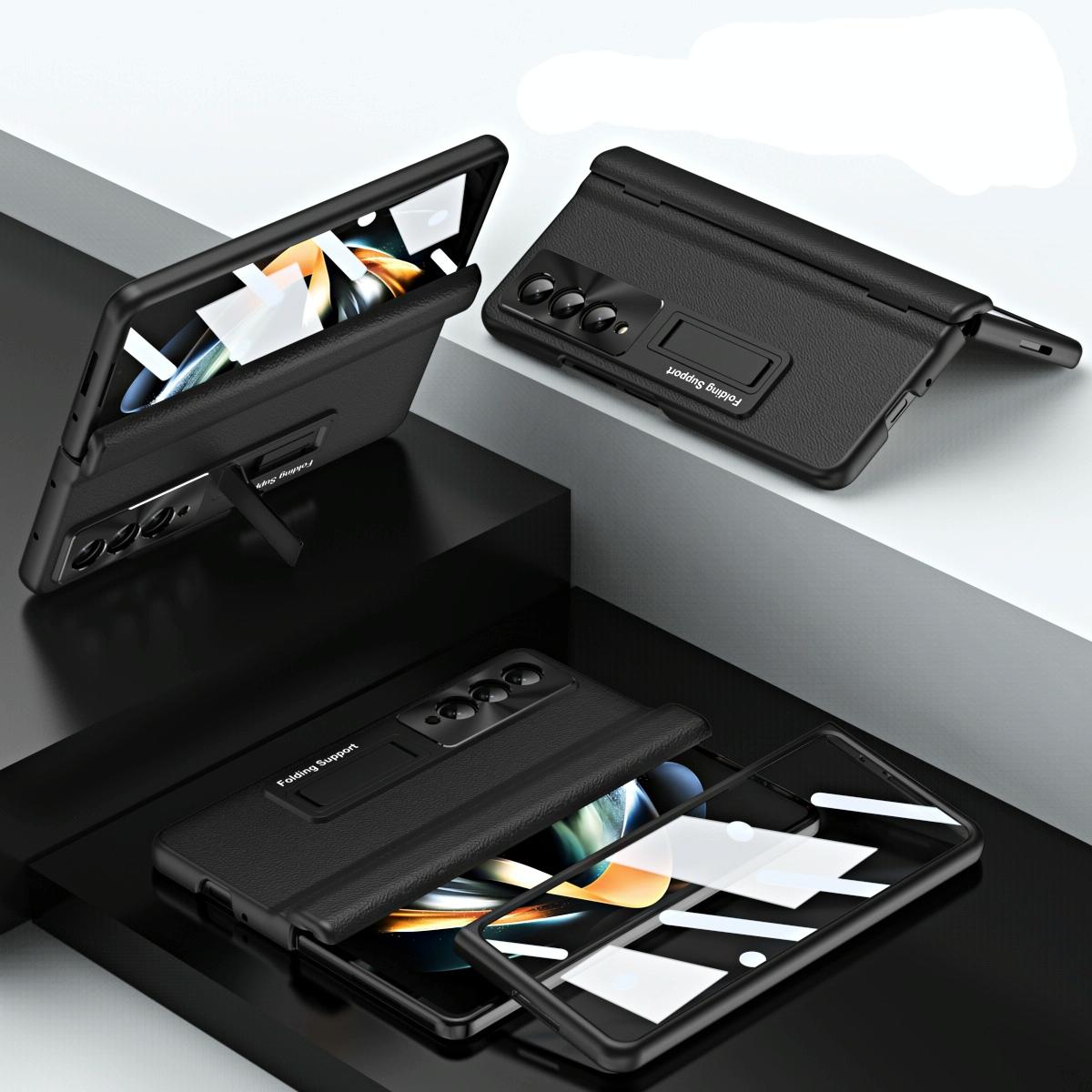 For Samsung Galaxy Z Fold4 5G Foldable Full Body Case - 360 Degree Folding - Coffee
