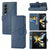 For Samsung Galaxy Z Fold4 5G Embossed Pu Leather Phone Case - Blue