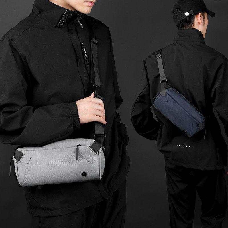 Men Cycling Chest Bag Casual Messenger Pack - Black