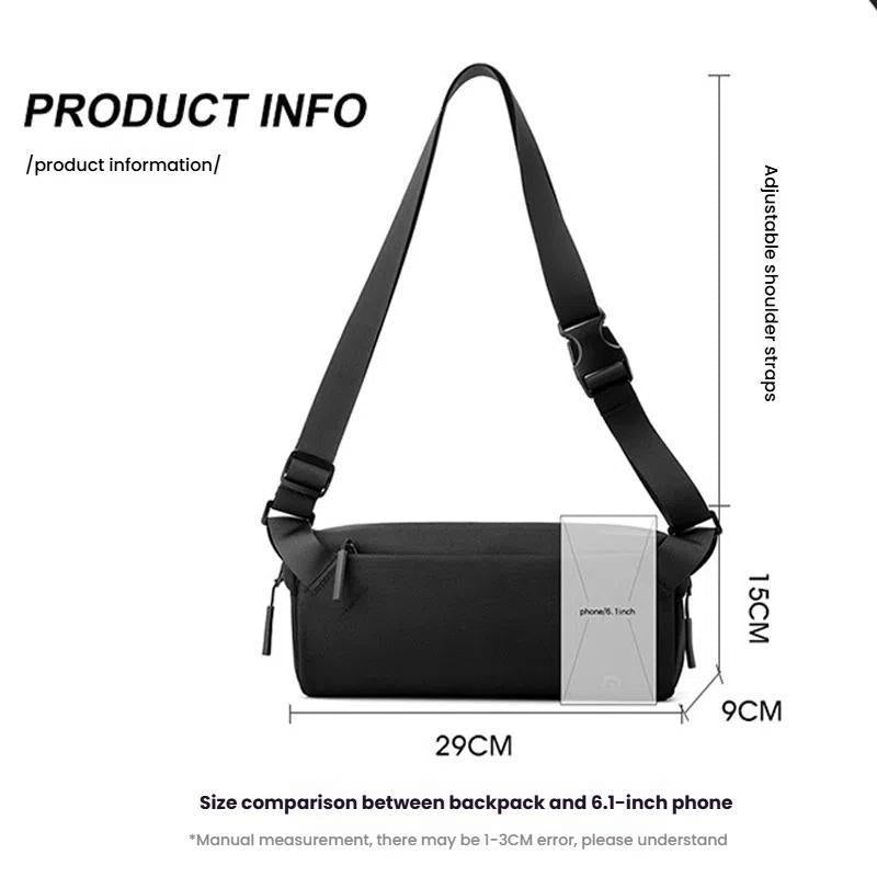 Men Cycling Chest Bag Casual Messenger Pack - Black