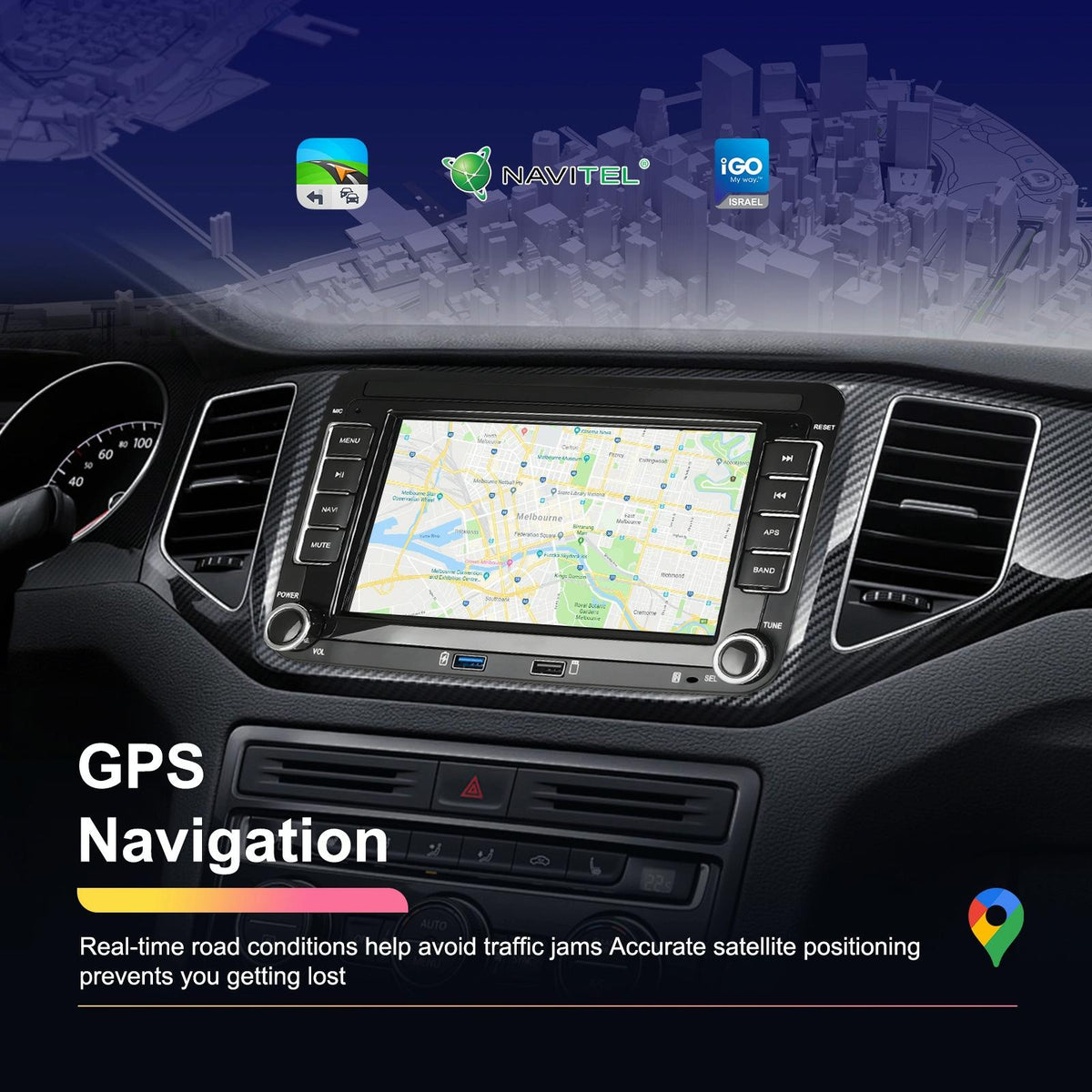 Android Carplay Navigation For Vw / Skoda - 1 + 32G Screen Reversing Camera