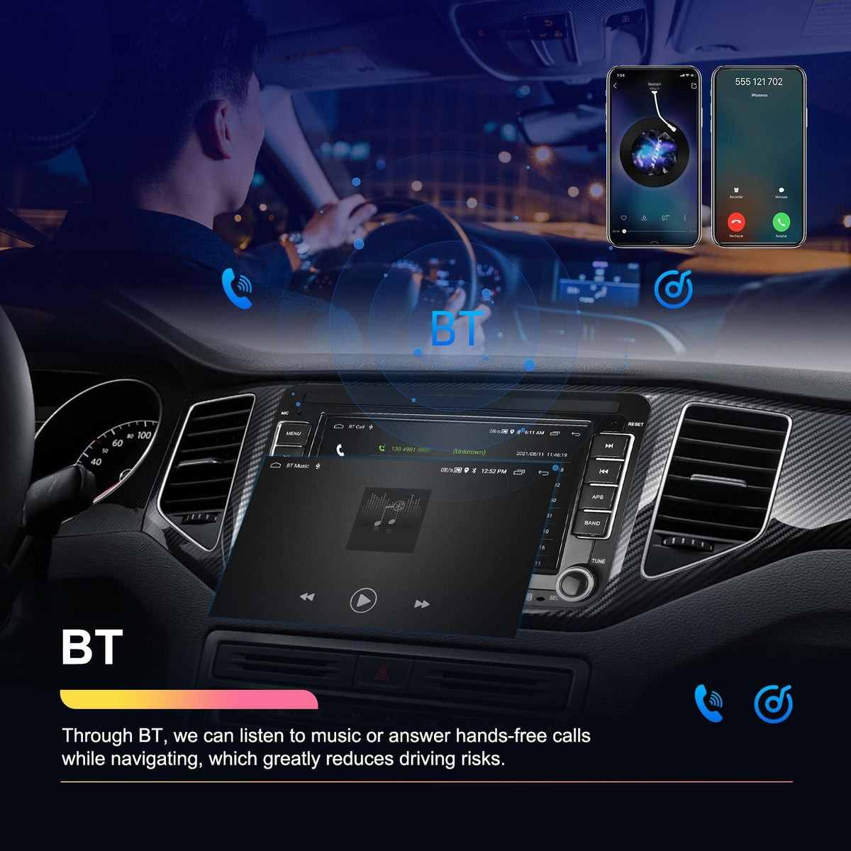 Android Carplay Navigation For Vw / Skoda - 1 + 32G Screen Reversing Camera
