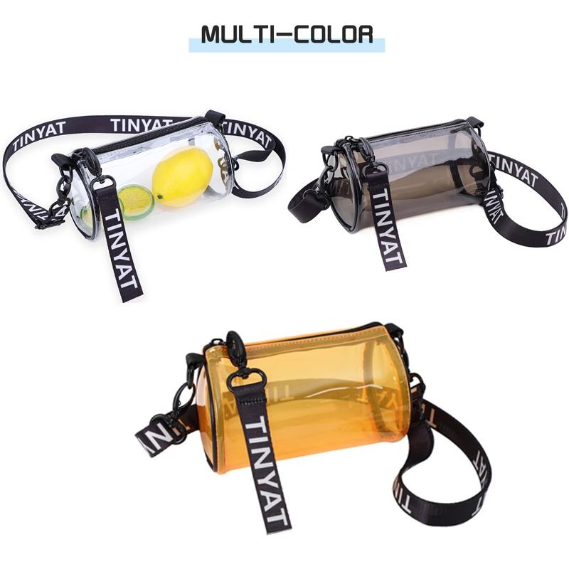 Transparent Pvc Mini Messenger Bag For Women - White