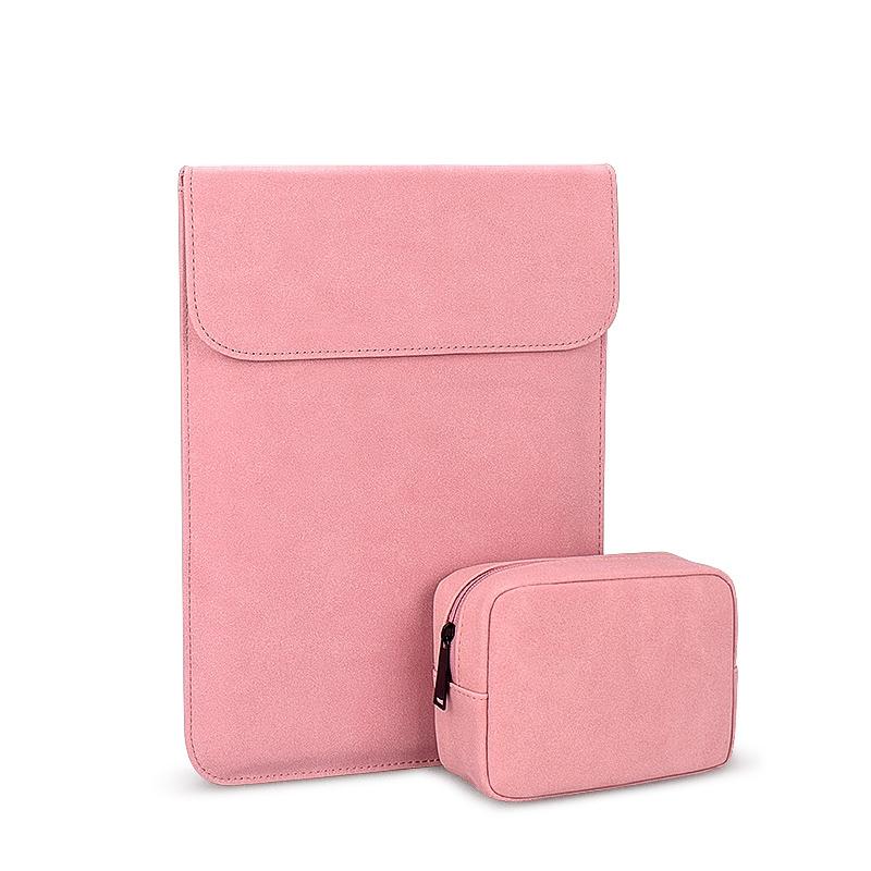 11.6-12.5 Inch Ultra-thin Notebook Liner Bag with Small Bag - Pu02 - Pink