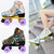 Double Row Four-wheel Roller Skating Shoes for Adult Children - Size 34 - Flash Wheel White
