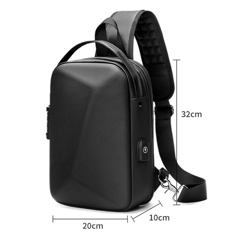 Waterproof Chest Bag Usb Port Lightweight Outdoor Shoulder Messenger Bag
