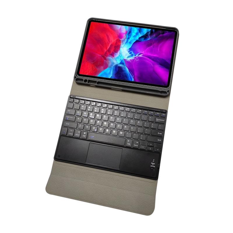 Bluetooth Keyboard Tablet Case For Ipad Pro 11 - Detachable Touch Leather Holder Pen Slot - Black