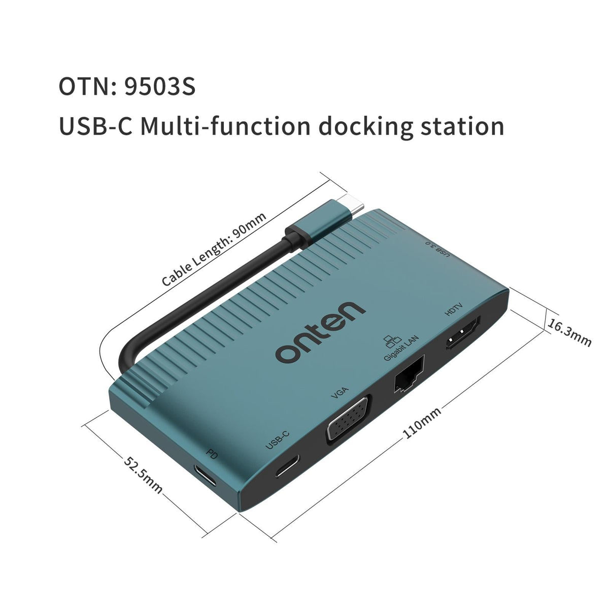 6-In-1 Usb-C Docking Station With Hdtv Vga Gigabit Data Pd 3.0 Usb 3.0