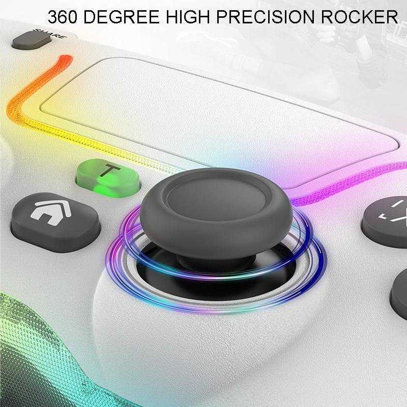 Wireless Bluetooth Grip For Ps4 With Dazzling Colour Light - Black