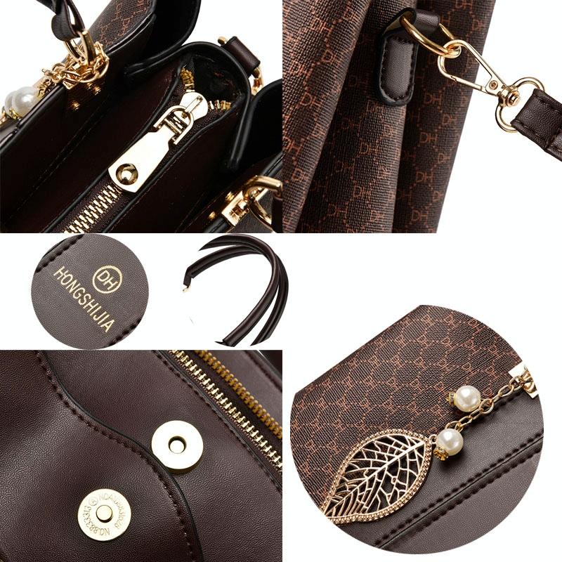 Large Capacity Summer Lady Handbag - Colourblock Shoulder / Crossbody - Coffee