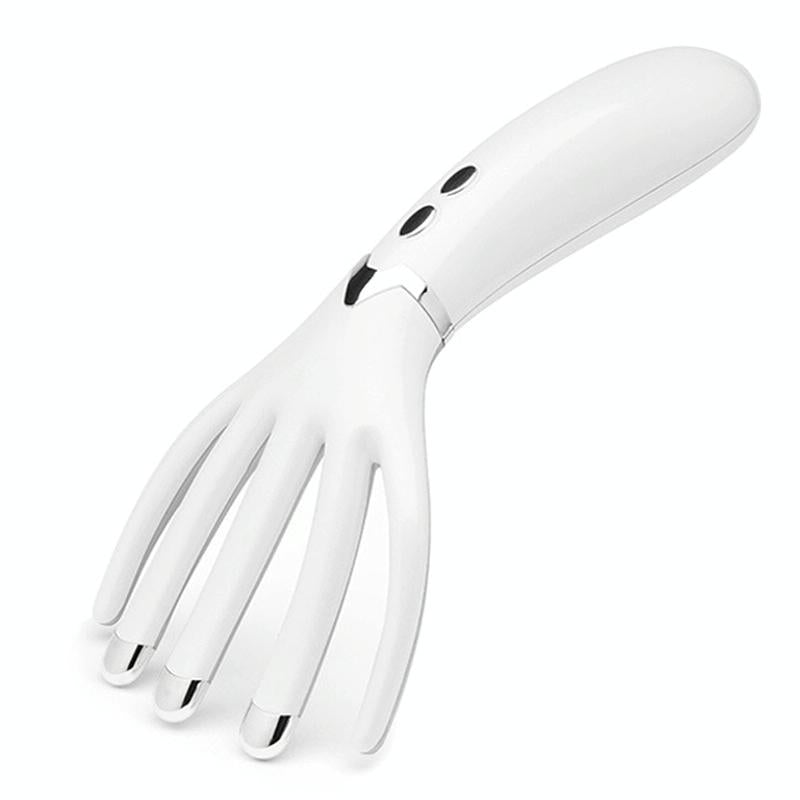 Heated Vibration Head Massager Mini Electric Comb Pearl White