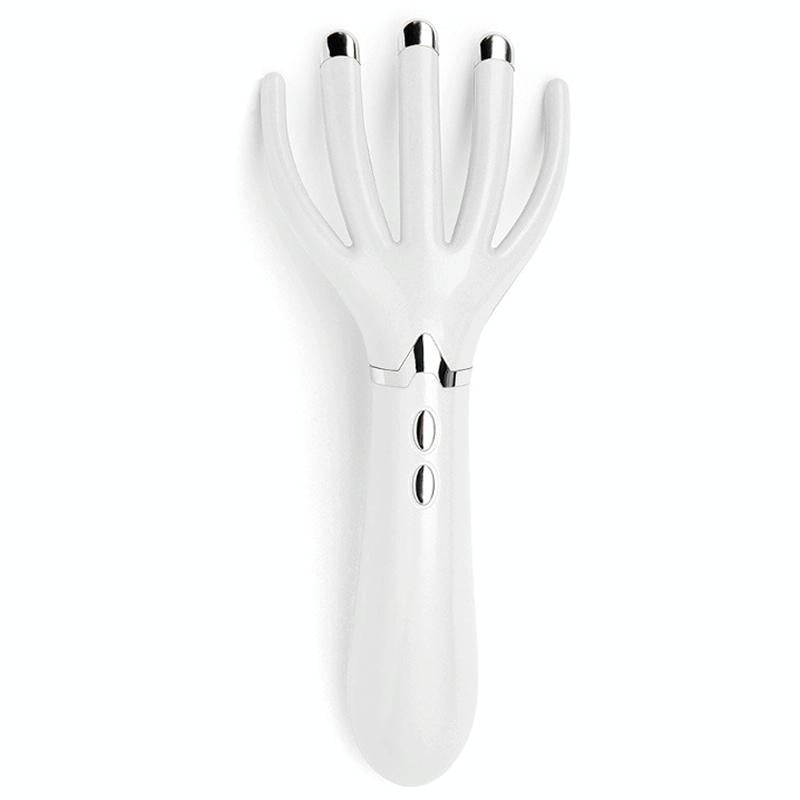 Heated Vibration Head Massager Mini Electric Comb Pearl White