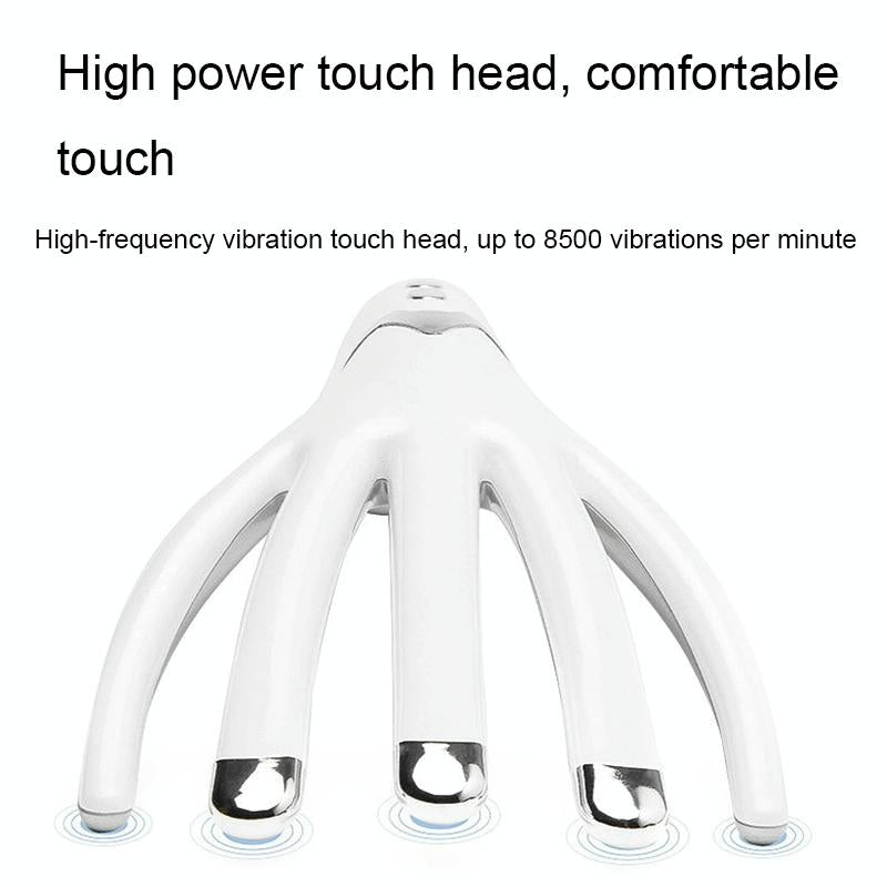 Heated Vibration Head Massager Mini Electric Comb Pearl White