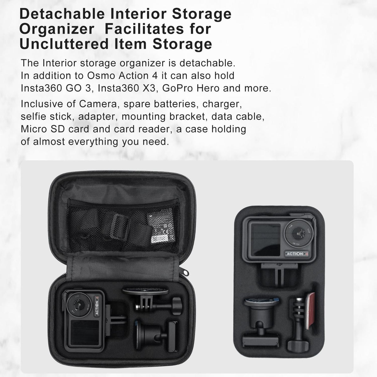 Small Organizer Bag for Sports Camera Accessories - Deep Gray