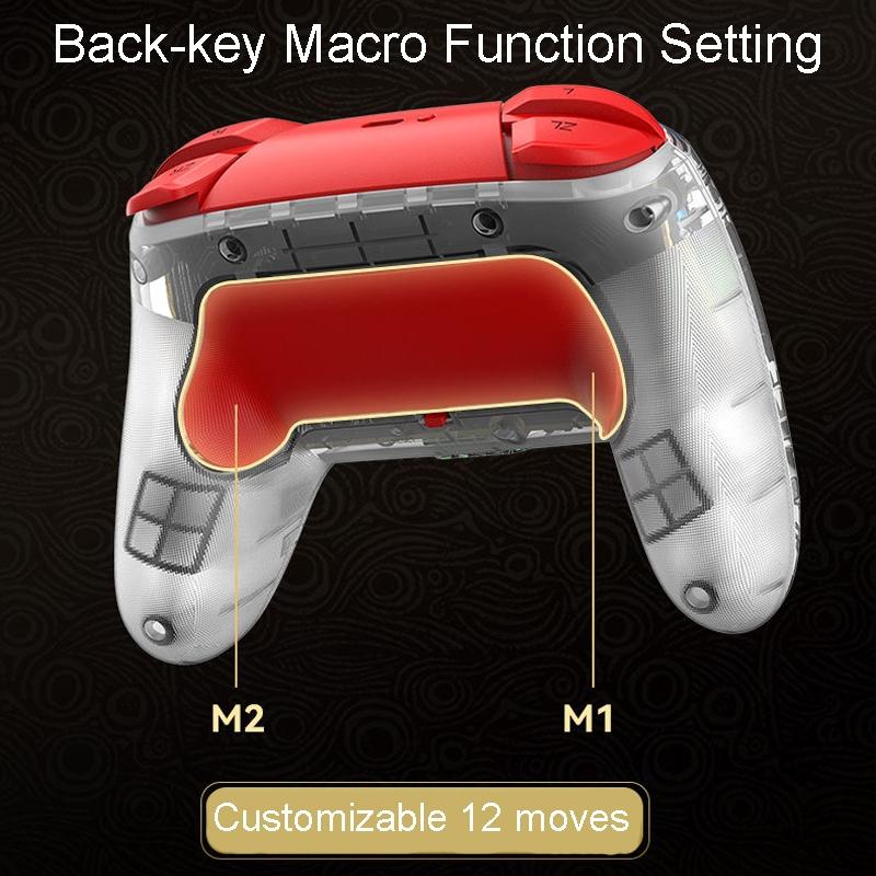 Wireless Dual Vibration Gamepad for Ps3 / Ps4 with Rgb Lights - Red