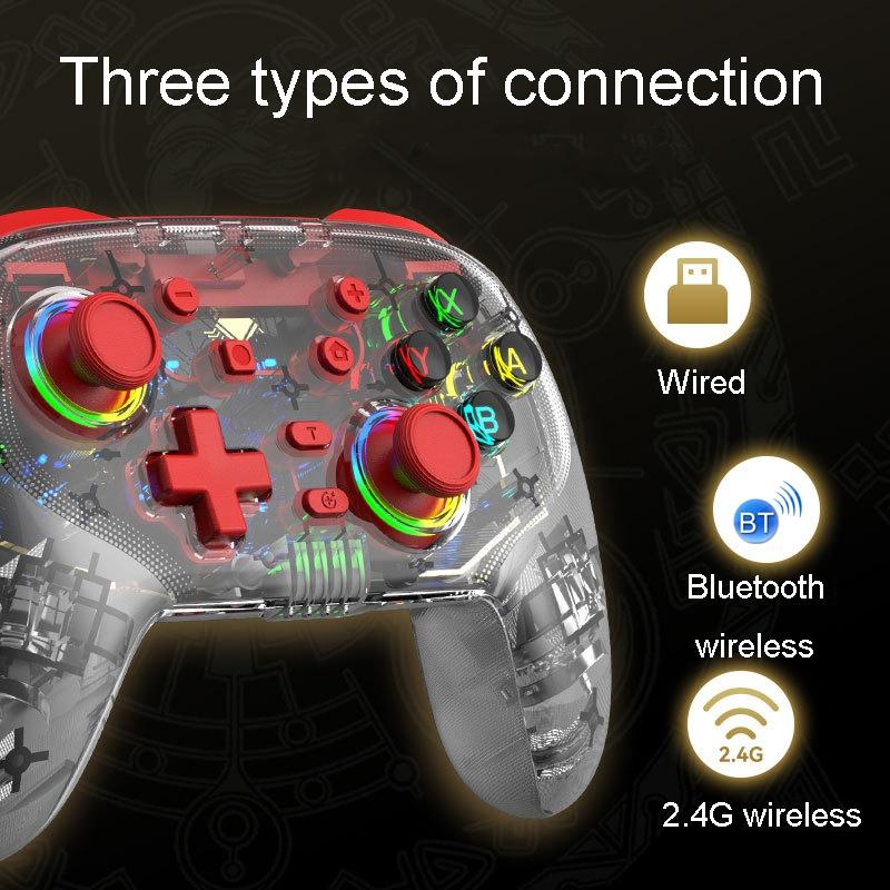 Wireless Dual Vibration Gamepad for Ps3 / Ps4 with Rgb Lights - Red