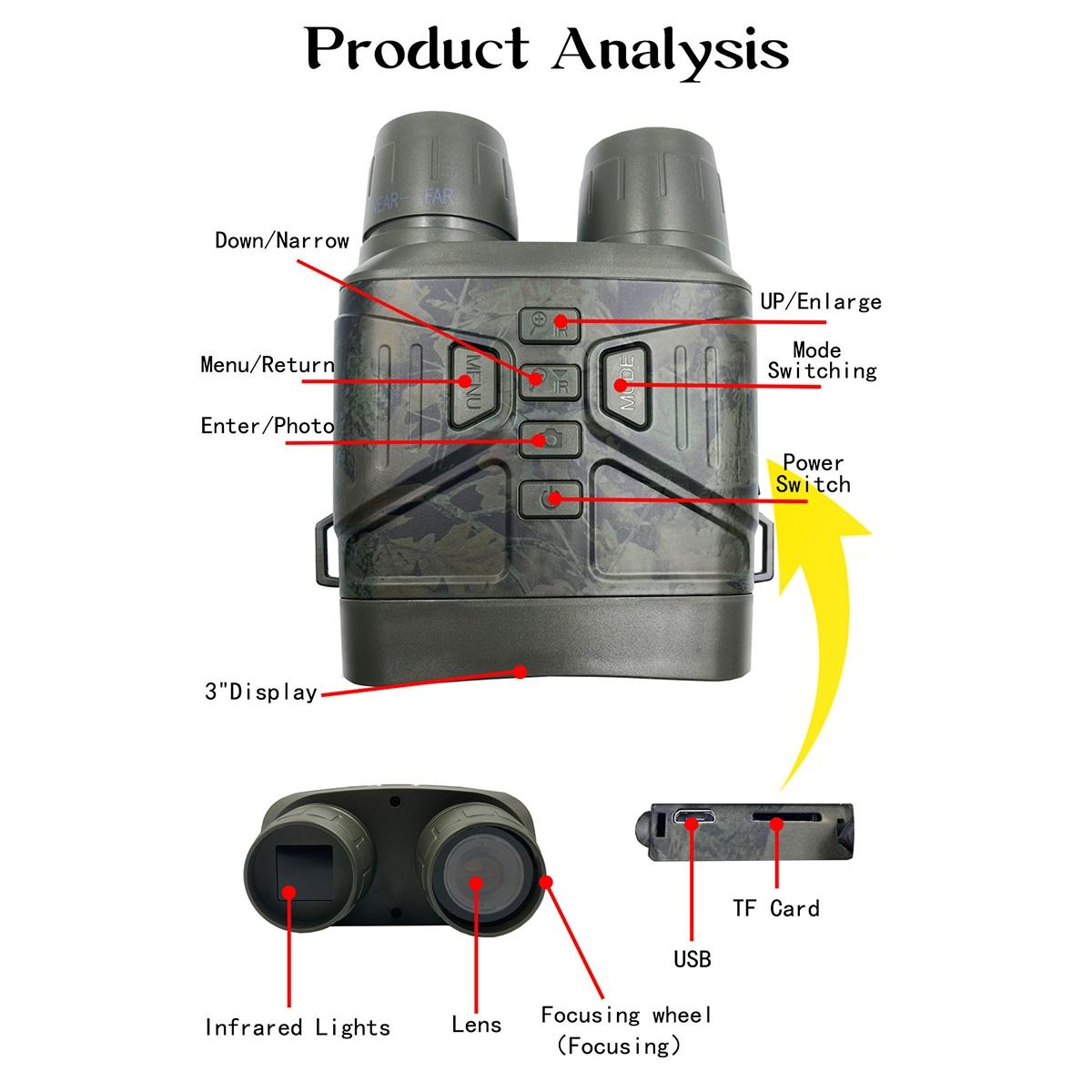 4k Hd Digital Night Vision Binocular for Outdoor Hunting - Camouflage