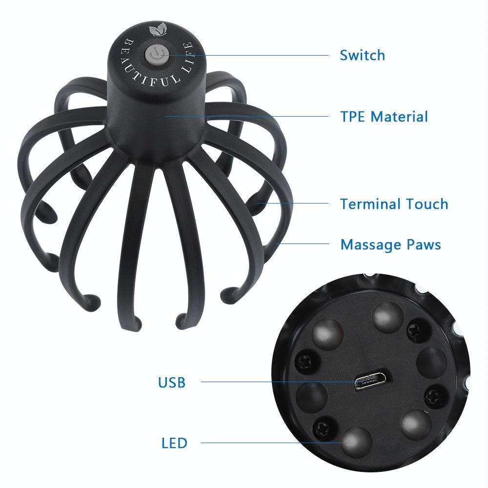 Vibrating Scalp Massager For Stress Relief Black