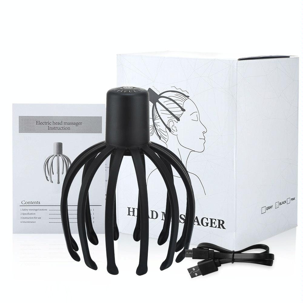 Vibrating Scalp Massager For Stress Relief Black