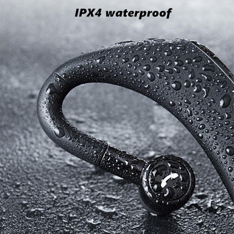 180 Degree Rotating Wireless Bluetooth Car Handsfree Earphones - Black Gray