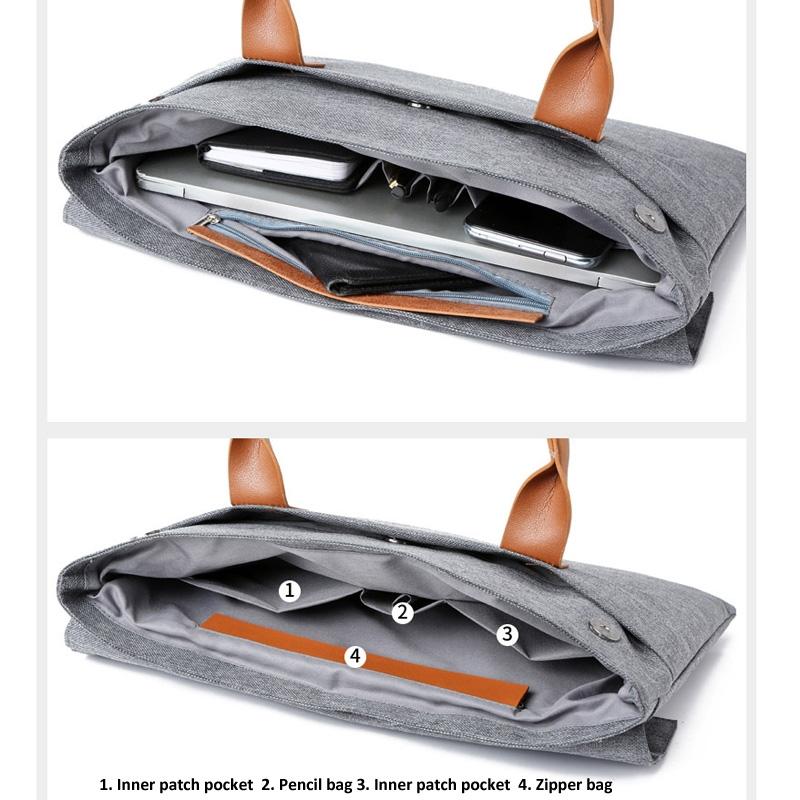 Lightweight Oxford Cloth Laptop Bag with Pu Handle - Portable - Red - 13.3 Inch