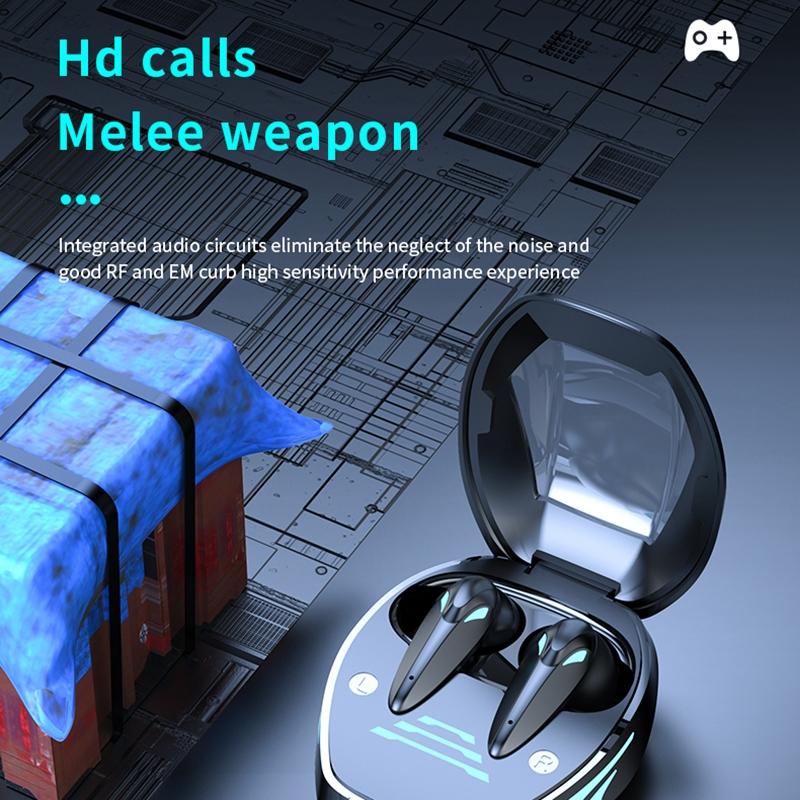 Wireless Gaming Earphones with Noise Reduction - Black