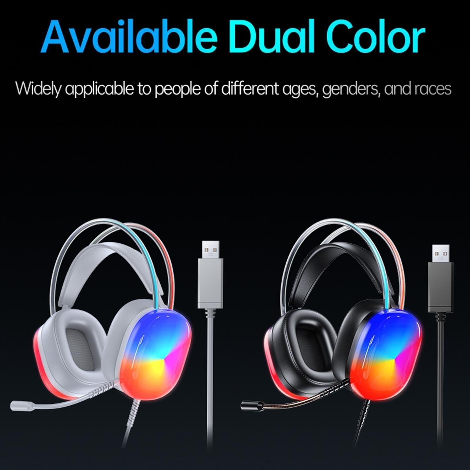 Pro Luminous Wired Headphones 2M Cable - Black