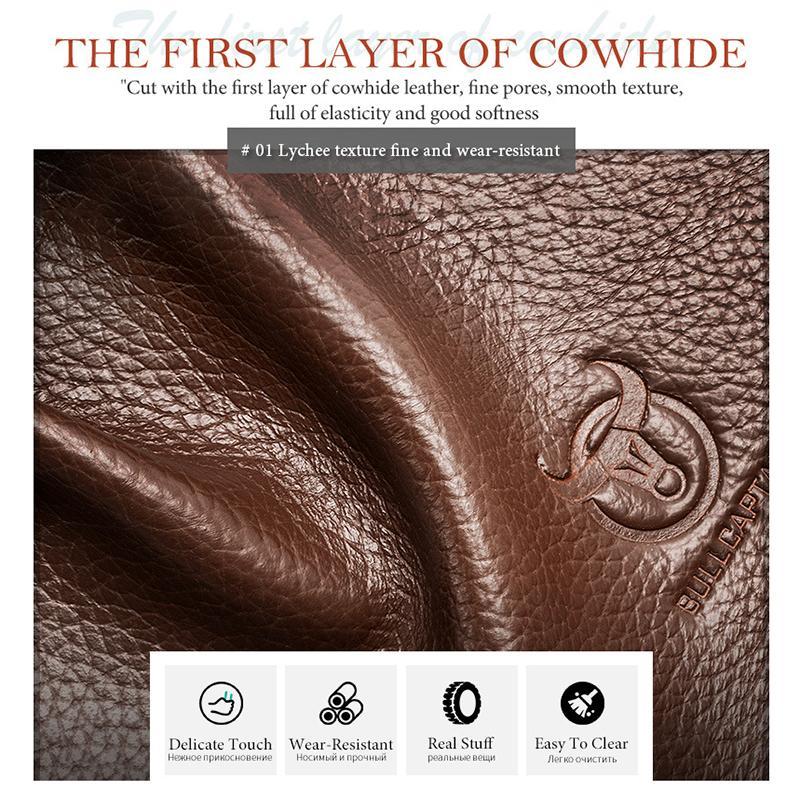 Large Capacity Retro Cowhide Briefcase - Black