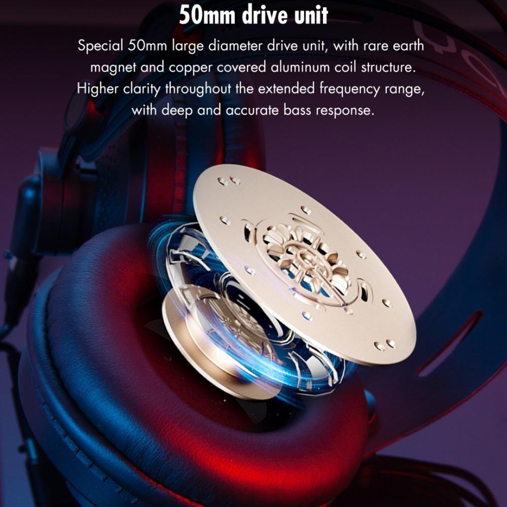 Foldable Lightweight Recording Headphones Gold