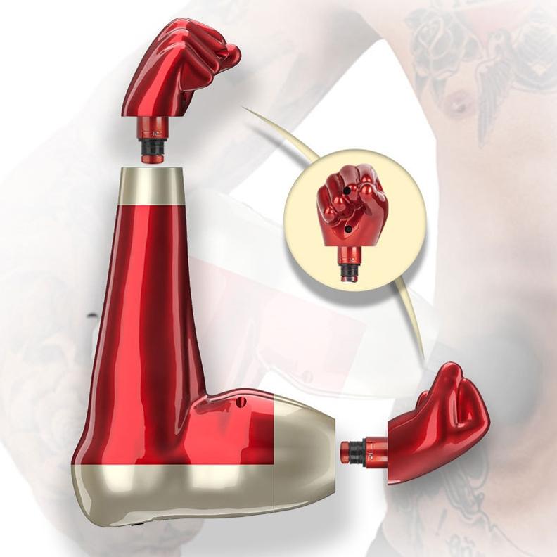 Arm Shape Usb Massage Gun For Muscle Relaxation - Red