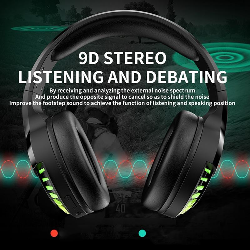 Rgb Dual-Mode Bluetooth Gaming Headset - Black