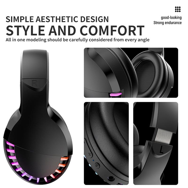 Rgb Dual-Mode Bluetooth Gaming Headset - Black
