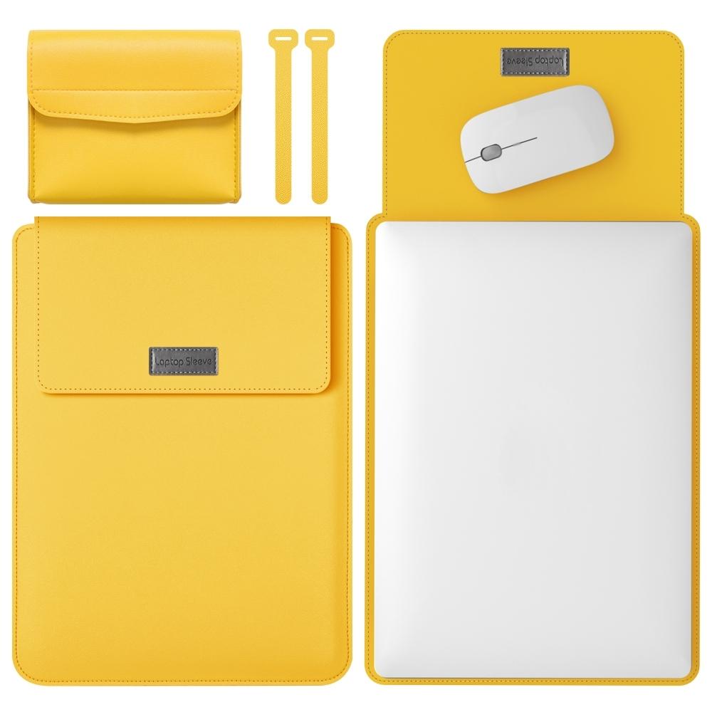 11 / 12 Inch Leather Computer Bag - Lightweight &amp; Portable - 4 in 1 - Yellow