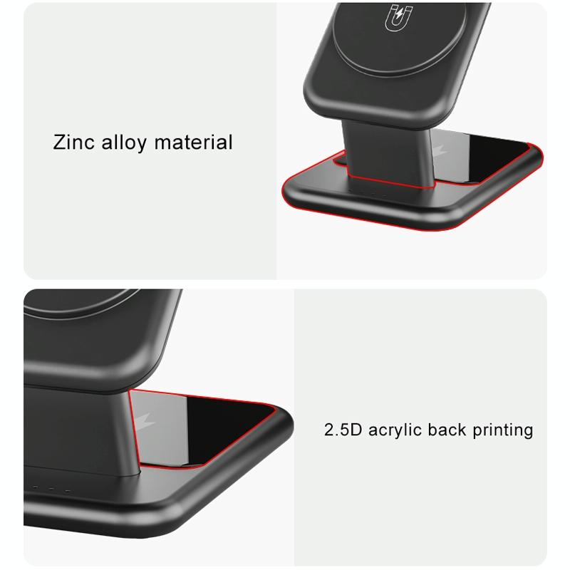 15W 3 In 1 Magnetic Wireless Charger - White