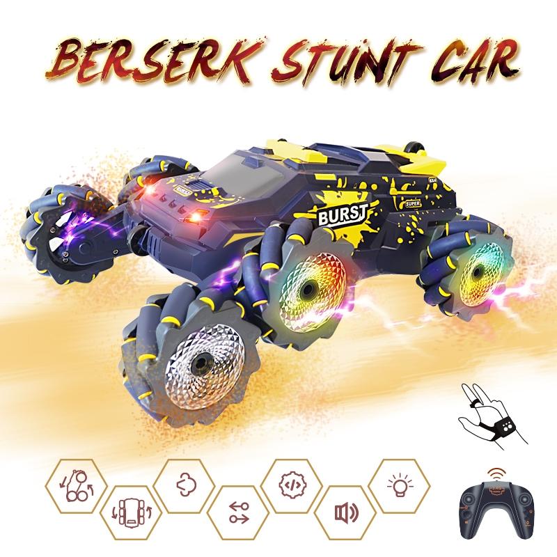 6-Wheeled Stunt Car With 2.4G Remote Control - Single Rc - Yellow