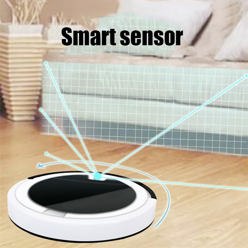 Smart Home Sweeping Robot with Remote Control and Large Suction - White Black