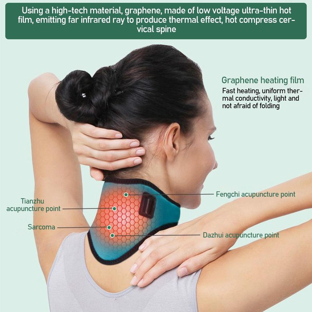 Graphene Neck Pain Relief Tool Usb Heating - Sea Green
