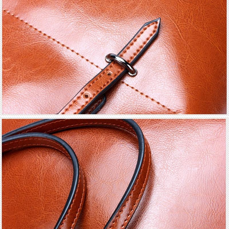 Stylish Shoulder Tote For Women - Retro Brown Horizontal Version