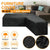 215x215x87cm Black Outdoor Corner Sofa Table Cover for Garden Furniture