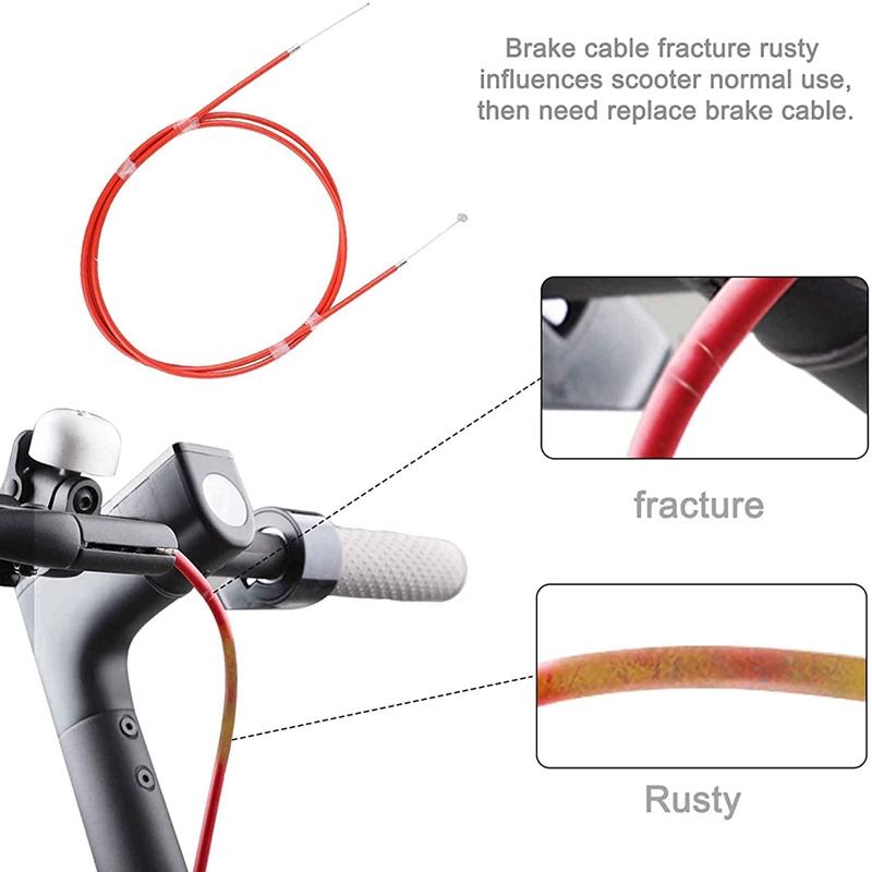 2-Pack Rear Disc Brake Cable For Xiaomi Mijia M365 Electric Scooter - Red