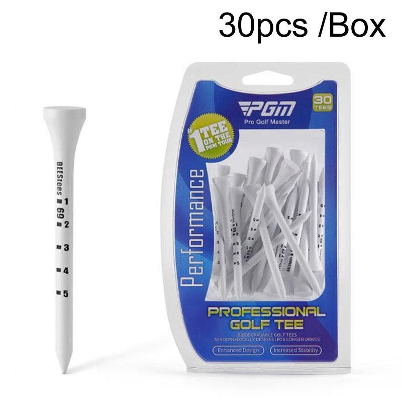 Adjustable Golf Tee Set - 30 Pieces Wooden Height Limit Spike Depth Marker - 53Mm