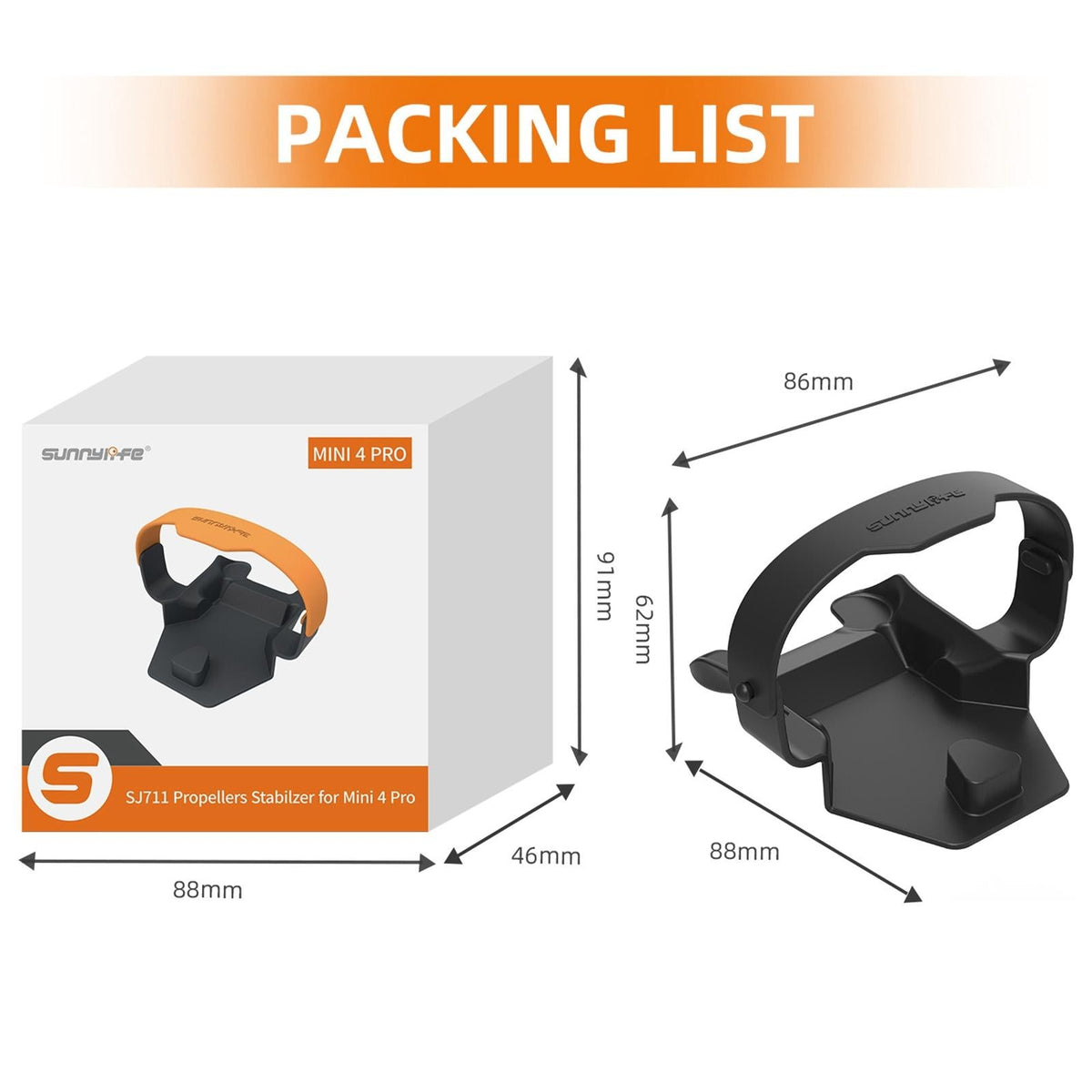 Fixed Propeller Guard for Dji Mini 4 Pro - Blade Holder - Orange